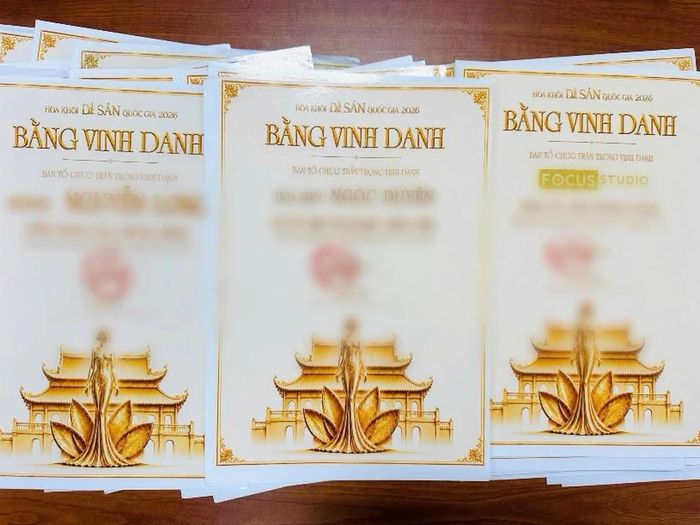 Đơn vị tổ chức cuộc thi “Hoa khôi Di sản quốc gia 2026” tự cấp bằng vinh danh cá nhân, tổ chức tham gia.