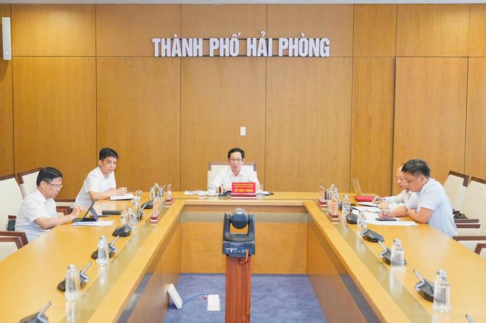 Điểm cầu TP. Hải Phòng. (Ảnh: Cổng thông tin điện tử thành phố Hải Phòng).