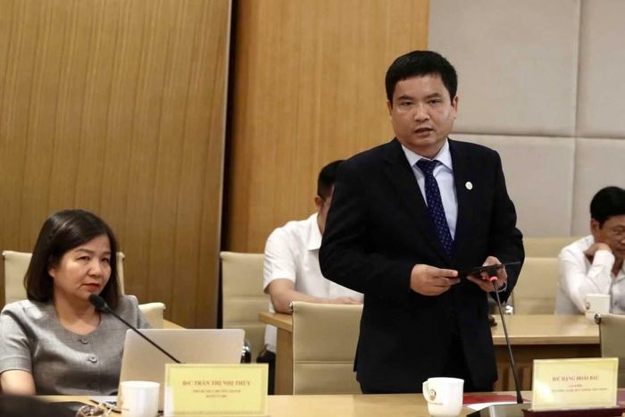 PGS.TS Đặng Hoài Bắc phát biểu nhận nhiệm vụ Giám đốc Học viện Công nghệ Bưu chính Viễn thông. Ảnh: Bộ KH&amp;CN