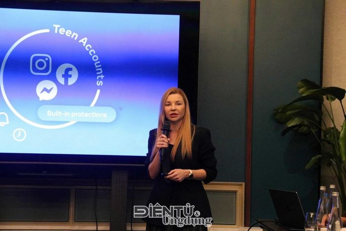 Bà Malina Enlund, đại diện Meta, chia sẻ tại sự kiện