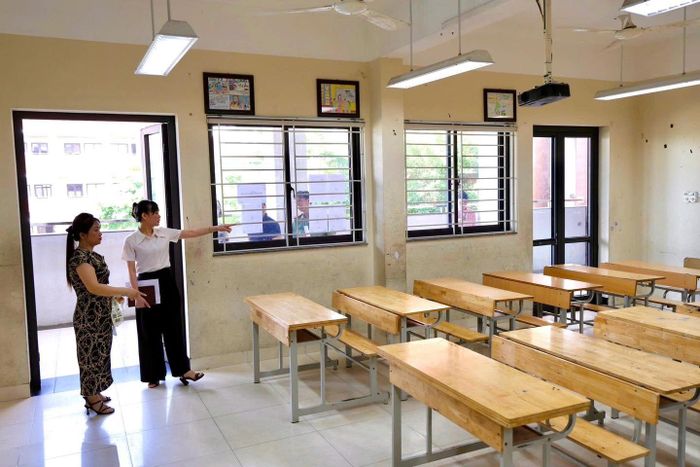 Công tác chuẩn bị cho kỳ thi tuyển sinh vào lớp 10 tại các điểm thi trên địa bàn xã Thiên Lộc cơ bản đã hoàn tất. Ảnh: Nam Lộc