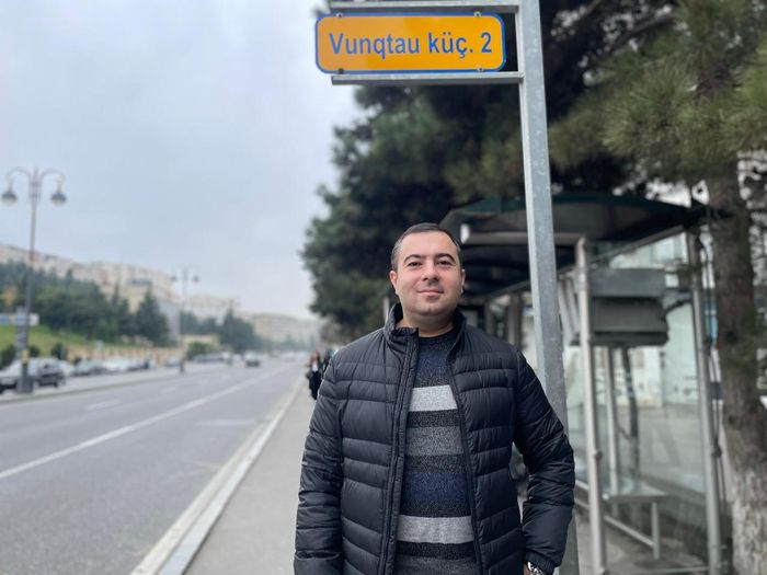 Anh Heydar Mammadov, cháu nội ông Jalal Mammadov - Tổng Giám đốc đầu tiên của Liên doanh Dầu khí Việt - Xô (Vietsovpetro) có mặt tại đường Vũng Tàu ở Thủ đô Baku. Ảnh: Kiều Thoan Thu