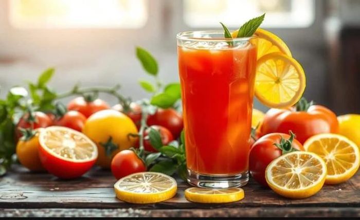 Kết hợp nước chanh và cà chua giúp tăng khả năng hấp thụ chất chống oxy hóa.