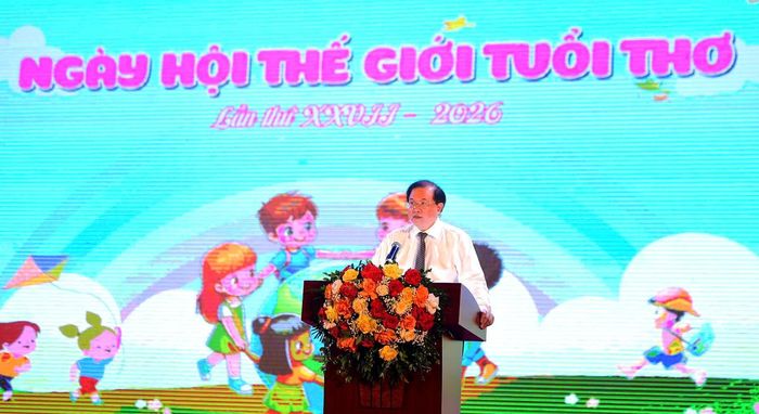 Thứ trưởng Bộ VHTTDL Tạ Quang Đông phát biểu khai mạc "Ngày hội Thế giới tuổi thơ 2026".