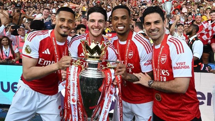  Thầy trò HLV Arteta khao khát đi vào lịch sử Champions League sau khi đăng quang Ngoại hạng Anh mùa này. Ảnh: ASN. 