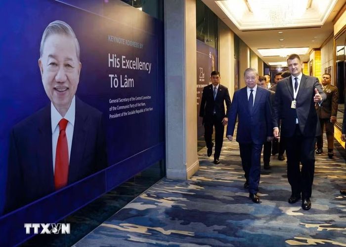  Tổng Bí thư, Chủ tịch nước Tô Lâm đến dự Đối thoại Shangri-La lần thứ 23. Ảnh: Thống Nhất/TTXVN. 