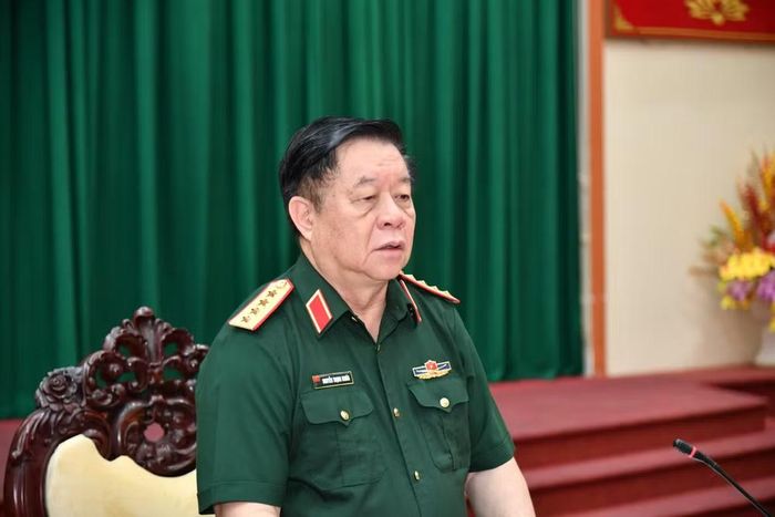 Đại tướng Nguyễn Trọng Nghĩa phát biểu tại buổi làm việc.