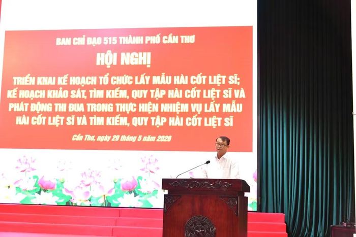 Ông Nguyễn Văn Khởi, Phó chủ tịch Ủy ban nhân dân thành phố Cần Thơ, Trưởng Ban Chỉ đạo 515 thành phố phát biểu chỉ đạo tại hội nghị.