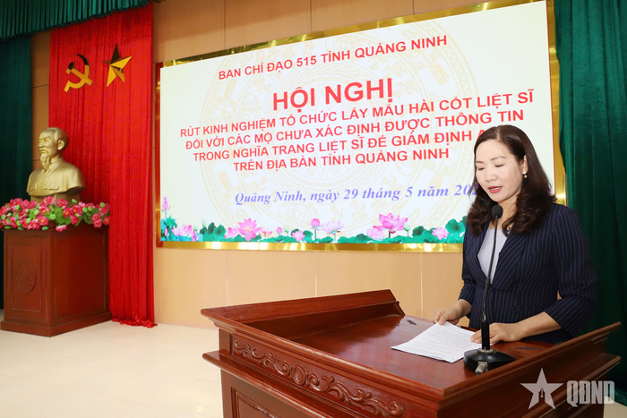 Đồng chí Nguyễn Thị Hạnh, Phó chủ tịch UBND tỉnh, Trưởng Ban Chỉ đạo 515 tỉnh phát biểu kết luận hội nghị. 