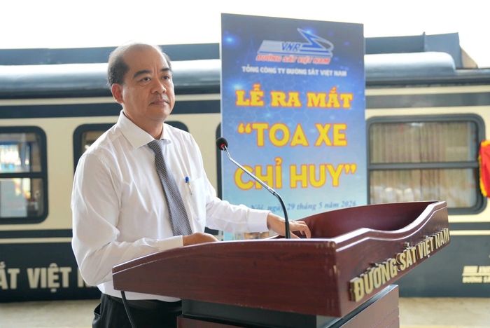  Ông Đào Anh Tuấn, Tổng giám đốc Công ty cổ phần Vận tải đường sắt phát biểu tại lễ ra mắt.