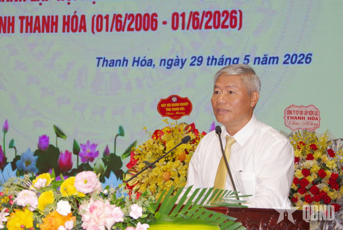 Đồng chí Dương Văn Huệ, Chủ tịch Hội NNCĐDC/Dioxin tỉnh Thanh Hóa trình bày diễn văn buổi lễ. 