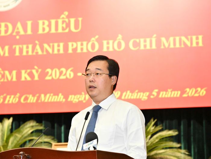  Phó Bí thư Thường trực Thành ủy TPHCM Lê Quốc Phong phát biểu chỉ đạo đại hội. Ảnh: VIỆT DŨNG 
