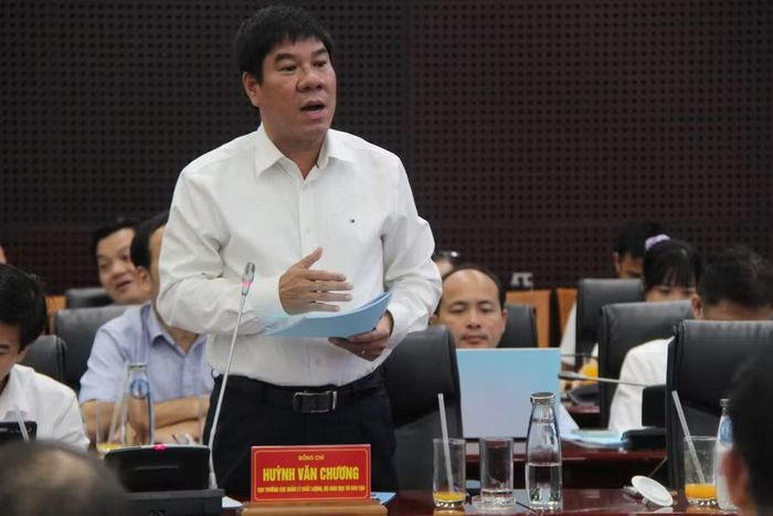 Ông Huỳnh Văn Chương, Cục trưởng Cục Quản lý chất lượng, Bộ GD&amp;ĐT phát biểu tại buổi làm việc.