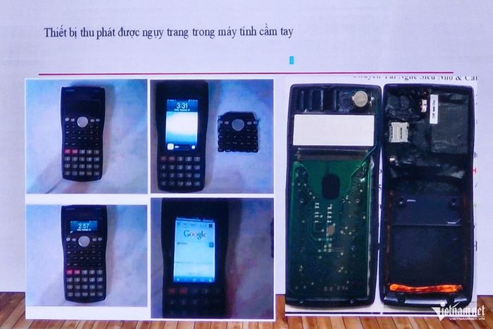 Cảnh báo của Phòng Kỹ thuật nghiệp vụ (PA06), Công an TP Hà Nội về các thiết bị công nghệ cao được ngụy trang trong các vật dụng phục vụ gian lận thi cử. Ảnh: Thanh Hùng