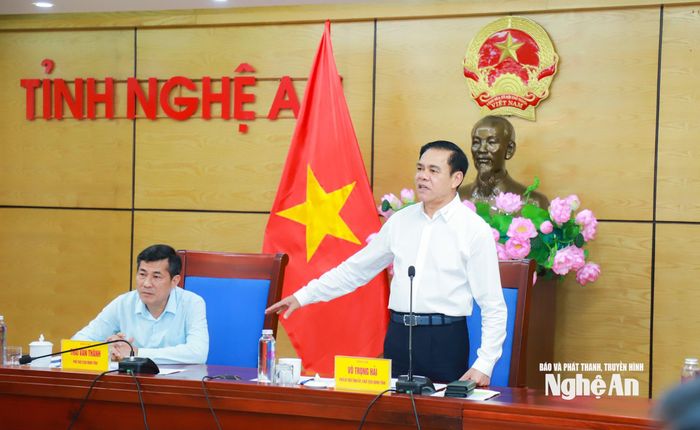 Chủ tịch UBND tỉnh Võ Trọng Hải phát biểu kết luận. Ảnh: Thành Duy