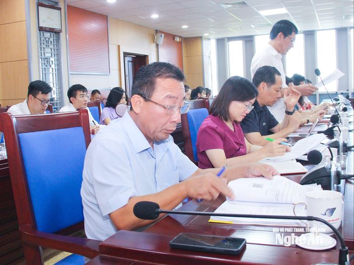 Lãnh đạo UBND tỉnh và Đoàn đại biểu Quốc hội tỉnh tham dự cuộc làm việc. Ảnh: Mai Hoa