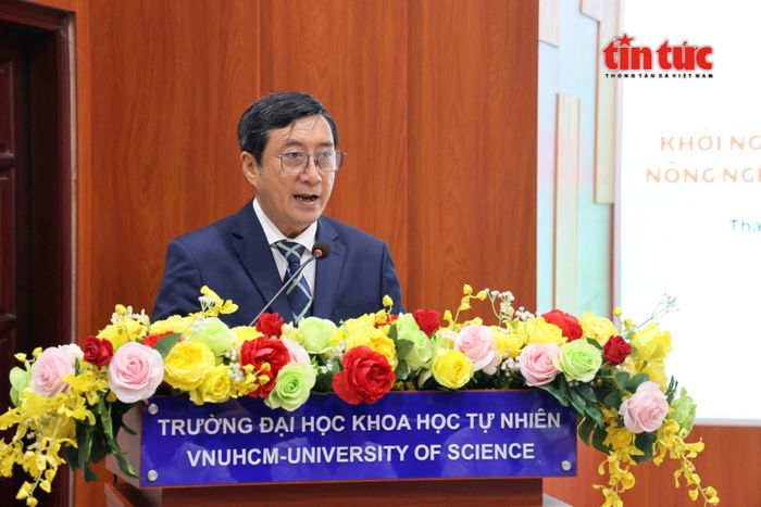 PGS.TS Trần Lê Quan, Hiệu trưởng Trường Đại học Khoa học Tự nhiên (ĐH Quốc Gia TP Hồ Chí Minh) phát biểu tại lễ phát động.