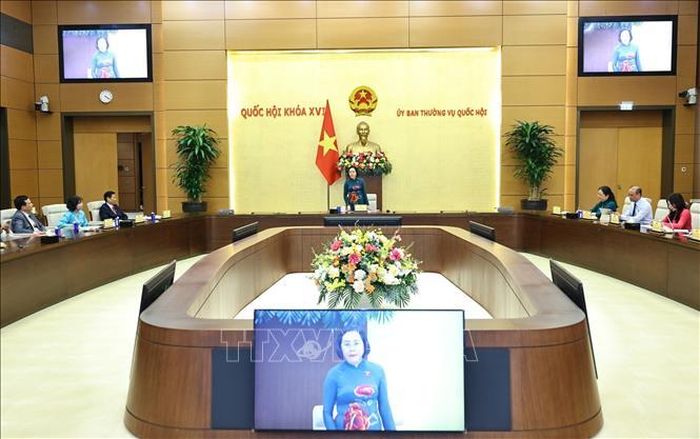 Phó Chủ tịch Quốc hội Nguyễn Thị Thanh phát biểu. Ảnh: Minh Đức/TTXVN