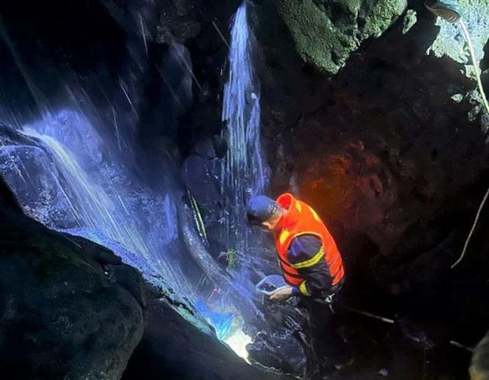 Vực sâu tại thác Phú Xuân, nơi nữ sinh gặp nạn đuối nước tử vong. Ảnh: Hải Đường