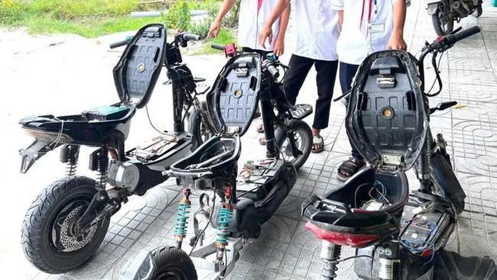 Trường hợp "độ xe" của học sinh bị Công an xã Mỹ Thủy phát hiện.