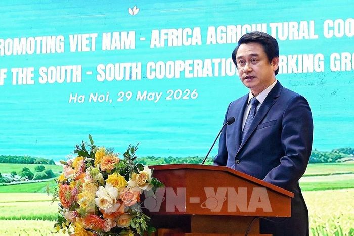 Thứ trưởng Bộ Ngoại giao Lê Anh Tuấn, đánh giá cao sáng kiến thành lập Nhóm công tác Hợp tác Nam – Nam trong nông nghiệp, coi đây là cơ chế quan trọng nhằm thúc đẩy hợp tác thực chất giữa Việt Nam và các nước châu Phi trong lĩnh vực nông nghiệp, an ninh lương thực và phát triển bền vững. Ảnh: Phạm Tuấn Anh - TTXVN 