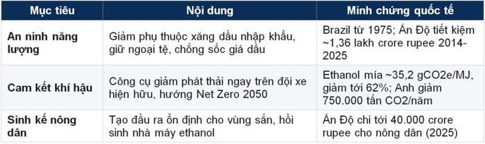 Bảng 4.1. Ba mục tiêu chiến lược của chính sách E10.
