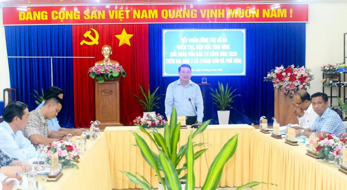 Phó Chủ tịch UBND tỉnh An Giang Lê Trung Hồ phát biểu tại buổi làm việc.