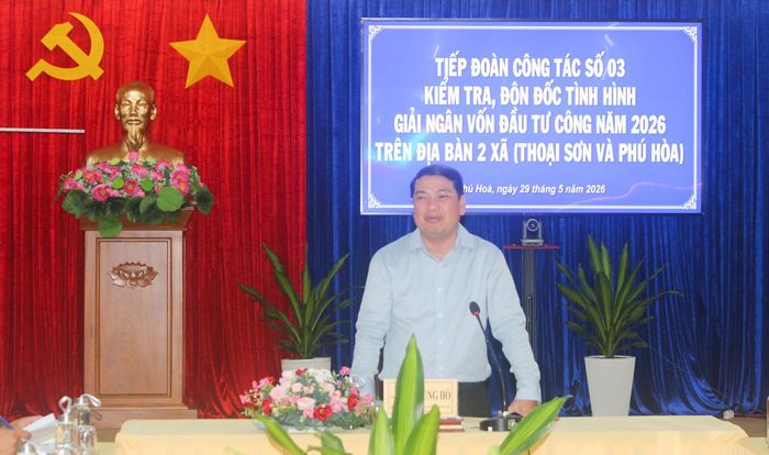 Phó Chủ tịch UBND tỉnh An Giang Lê Trung Hồ phát biểu kết luận buổi làm việc.