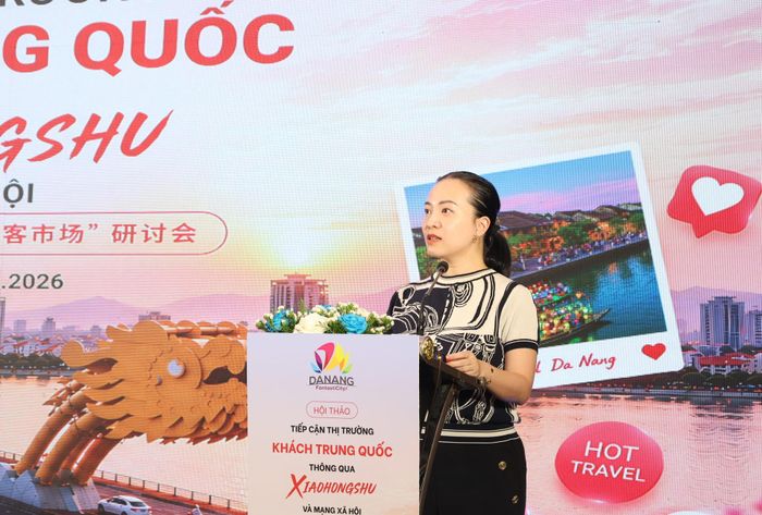Bà Nguyễn Thị Hoài An, Phó Giám đốc Sở Văn hóa, Thể thao và Du lịch thành phố phát biểu tại hội thảo. Ảnh: NGỌC HÀ