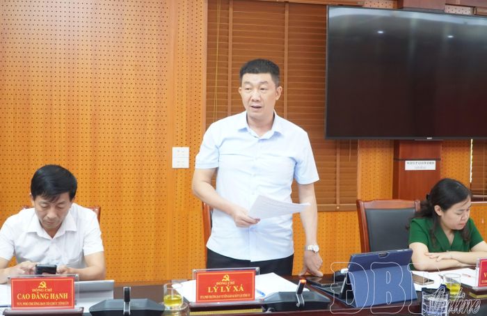 Lãnh đạo Ban Tuyên giáo và Dân vận Tỉnh ủy phát biểu tại hội nghị.