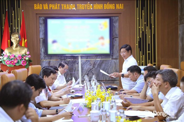 Phó Giám đốc Trung tâm Huấn luyện và Thi đấu Thể thao thành phố Đồng Nai Huỳnh Thanh Tịnh phát biểu tại buổi họp. Ảnh: Huy Anh