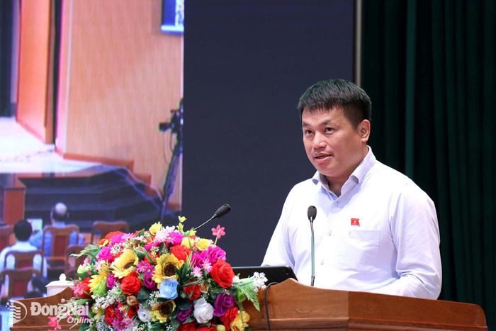 Phó Chủ nhiệm Ủy ban Công tác đại biểu của Quốc hội Đặng Ngọc Huy phát biểu tại hội nghị. Ảnh: Ngọc Thuận