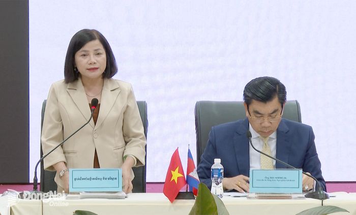 Phó Giám đốc Sở Nông nghiệp và Môi trường thành phố Đồng Nai Lê Thị Ánh Tuyết phát biểu tại buổi làm việc. Ảnh: Văn Đoàn