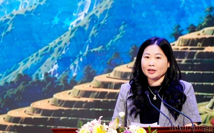 Đồng chí Vũ Thị Hiền Hạnh - Phó Chủ tịch UBND tỉnh, Trưởng Ban Chỉ đạo công tác bảo vệ trẻ em tỉnh phát động Tháng hành động vì trẻ em năm 2026.