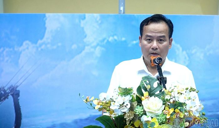 Ông Trương Quang Chiến - Trưởng Phòng Thể dục Thể thao quần chúng, Trung tâm Văn hóa, Nghệ thuật, Thể thao tỉnh phát biểu khai mạc giải.