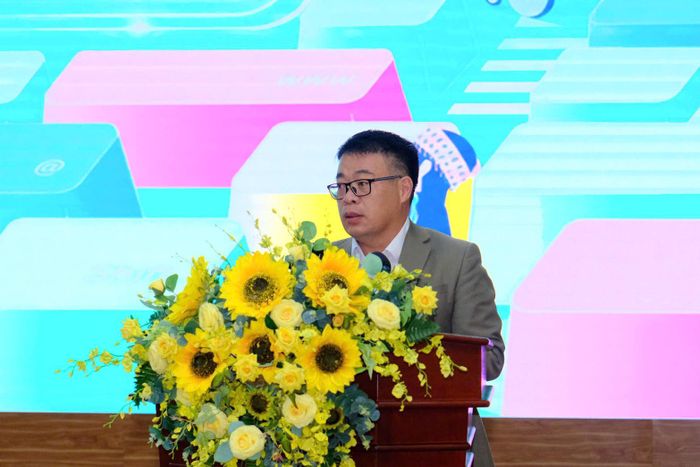 Tỉnh ủy viên, Phó Chủ tịch UBND tỉnh Nguyễn Ngọc Phúc phát biểu tại chương trình tại điểm cầu Lâm Đồng