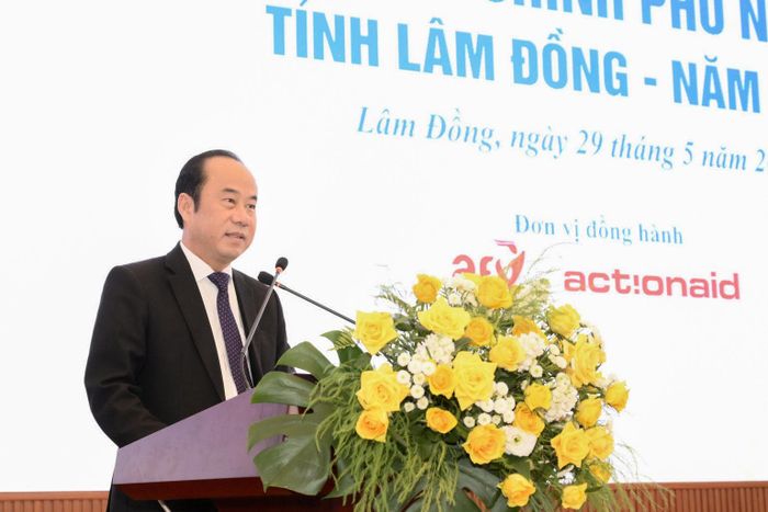 Phó Giám đốc Sở Ngoại vụ tỉnh Lâm Đồng Trần Thanh Hoài phát biểu khai mạc chương trình