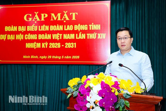 Đồng chí Trần Đăng Quỳnh, Ủy viên dự khuyết Trung ương Đảng, Phó Bí thư Thường trực Tỉnh ủy phát biểu tại hội nghị.
