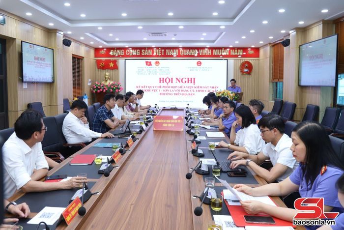 Hội nghị ký kết các Quy chế phối hợp giữa Viện Kiểm sát nhân dân khu vực 1 tỉnh Sơn La với các địa phương.