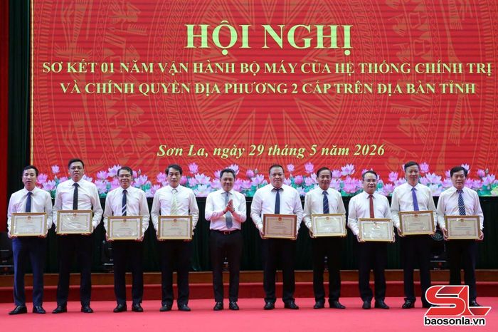 Đồng chí Chủ tịch UBND tỉnh tặng Bằng khen cho các tập thể.
