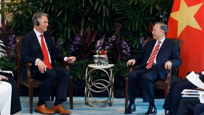 Tổng Bí thư, Chủ tịch nước Tô Lâm tiếp Phó Thủ tướng, Bộ trưởng Quốc phòng Australia Richard Marles. Ảnh:TTXVN