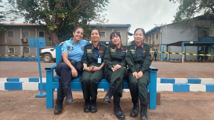 Ba nữ sĩ quan Công an của Tổ công tác số 6 tại Phái bộ MINUSCA, Cộng hòa Trung Phi.
