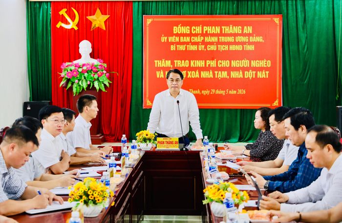 Bí thư Tỉnh ủy Phan Thăng An phát biểu tại xã Phan Thanh.