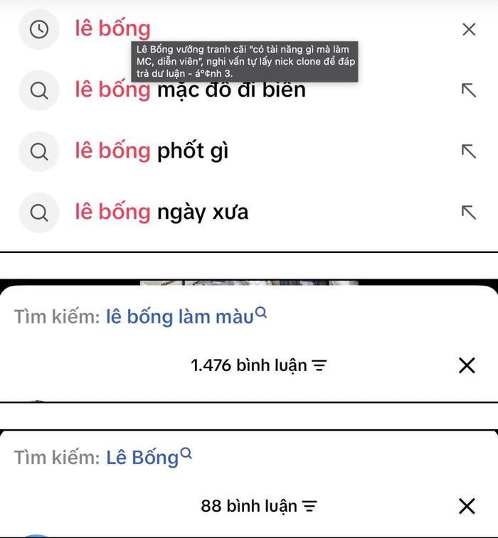 Các từ khóa liên quan Lê Bống lọt tìm kiếm phổ biến.