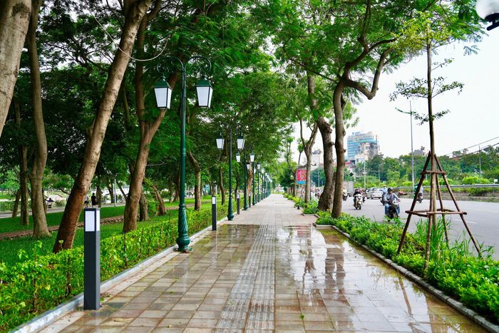 Hệ thống cây xanh, đường dạo, khu vui chơi trẻ em, sân thể thao ngoài trời được đầu tư đồng bộ, tạo nên những không gian xanh giữa lòng đô thị.