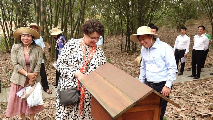 Mô hình thực hành nông nghiệp tại Công viên Khí hậu tỉnh Thái Nguyên. Ảnh: Quang Linh.