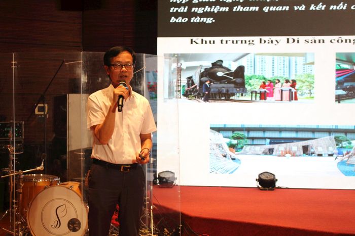 Giám đốc Bảo tàng Hà Nội Nguyễn Tiến Đà thông tin sẽ phát triển bản đồ số hệ thống bảo tàng ngoài công lập thời gian tới. Ảnh: Vi Giáng
