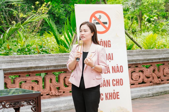 Bà Đoàn Thu Huyền, Giám đốc Quốc gia Tổ chức Campaign for Tobacco-Free Kids phát biểu tại lễ ký cam kết.