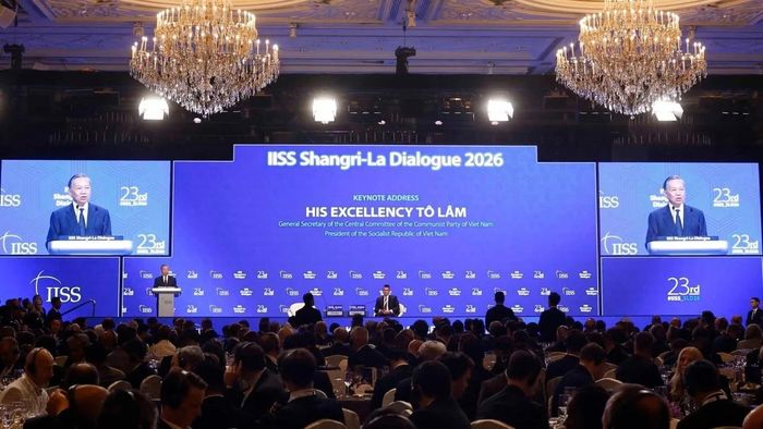  Tổng Bí thư, Chủ tịch nước Tô Lâm phát biểu dẫn đề tại Đối thoại Shangri-La lần thứ 23. Ảnh: TTXVN 