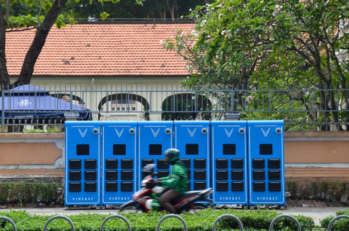 Trạm đổi pin có thể là "vũ khí" quan trọng của VinFast. Ảnh: Phúc Hậu.